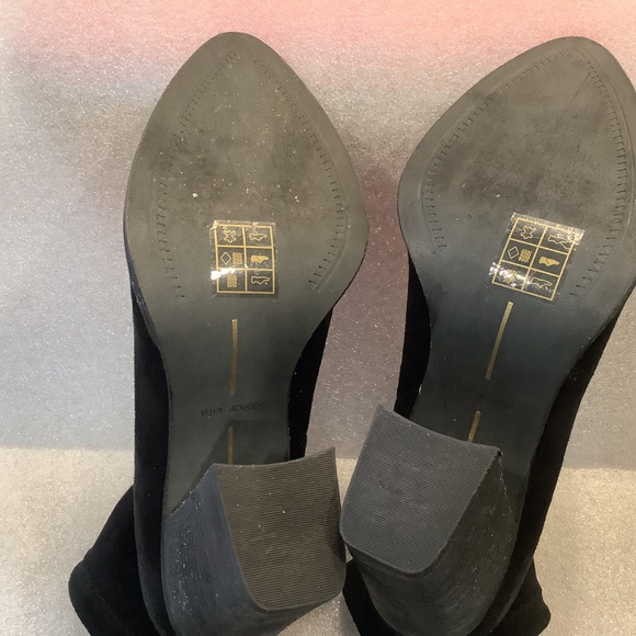 Dolce Vita Black Suede Stretch Ankle Boot With Back Tie Size 7 - Picture 6 of 8